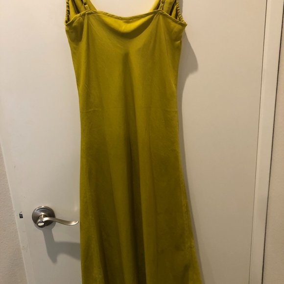 Shop Starlow Green Midi Slip Dress Size Medium - Picture 6 of 6
